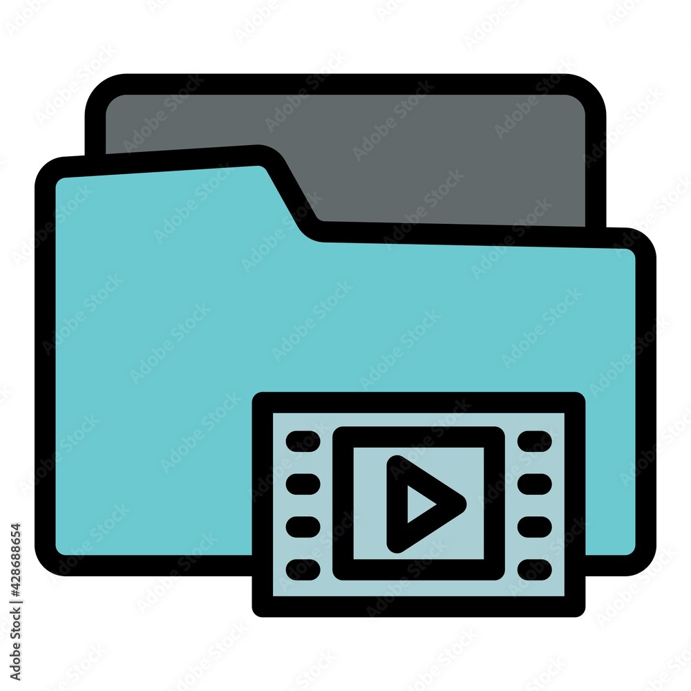 Aufkleber movie file icon. outline movie file vector icon for web design isolated on white background