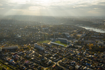 Sevastopol from the side of Malakhov Kurgan. Sevastopol Bay in the sun.