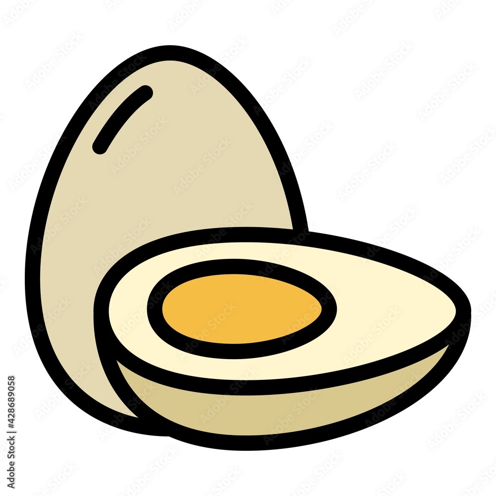 Poster boiled egg icon. outline boiled egg vector icon for web design isolated on white background