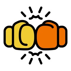 Boxing fight icon. Outline Boxing fight vector icon for web design isolated on white background