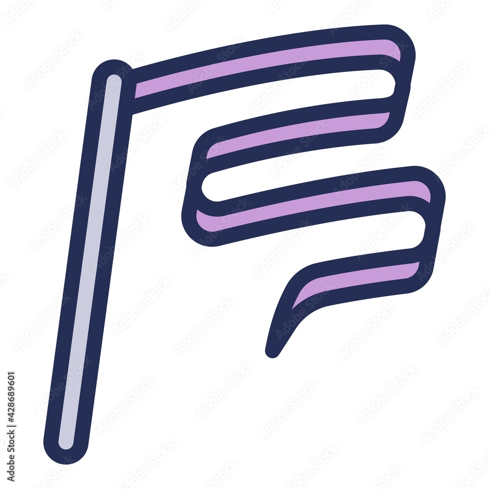Poster gymnastics ribbon stick icon. outline gymnastics ribbon stick vector icon for web design isolated on
