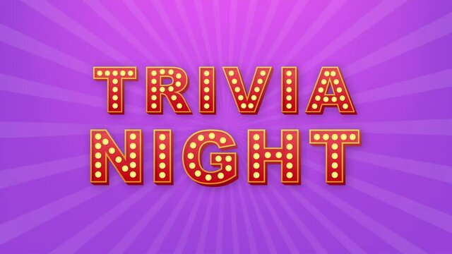 Retro light text trivia night. Retro light bulb. Motion graphics.