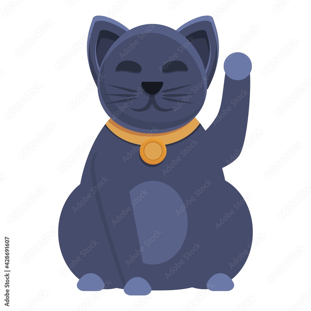 Poster character lucky cat icon. cartoon of character lucky cat vector icon for web design isolated on whit
