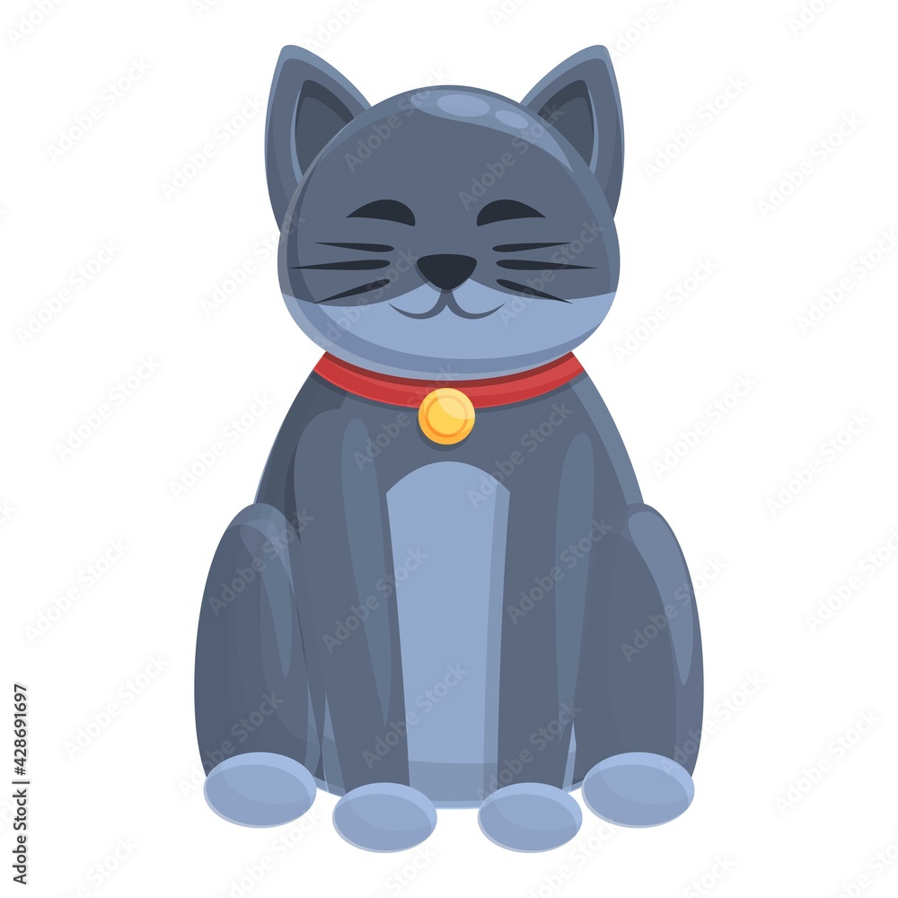 Poster maneki lucky cat icon. cartoon of maneki lucky cat vector icon for web design isolated on white back
