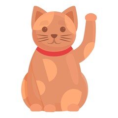 Japanese lucky cat icon. Cartoon of Japanese lucky cat vector icon for web design isolated on white background