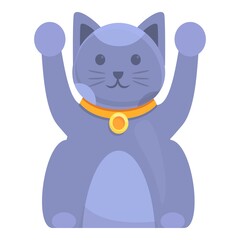 Kitty lucky cat icon. Cartoon of Kitty lucky cat vector icon for web design isolated on white background