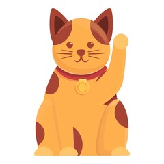 Bell lucky cat icon. Cartoon of Bell lucky cat vector icon for web design isolated on white background