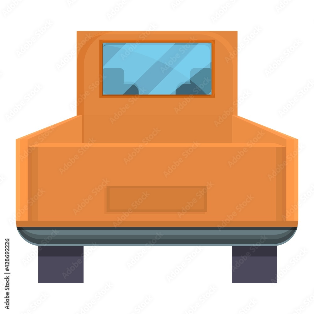 Poster pick up trunk car icon. cartoon of pick up trunk car vector icon for web design isolated on white ba