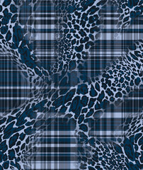leopard and plaid pattern, colorful background