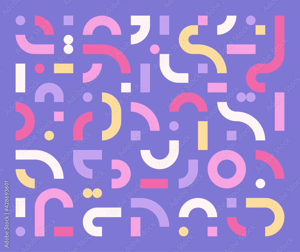 Poster the circular ring is divided to create a different shape of the curve. simple pattern design templat