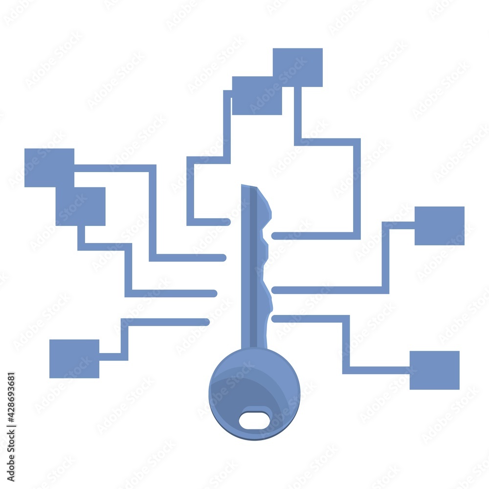 Poster cipher key icon. cartoon of cipher key vector icon for web design isolated on white background