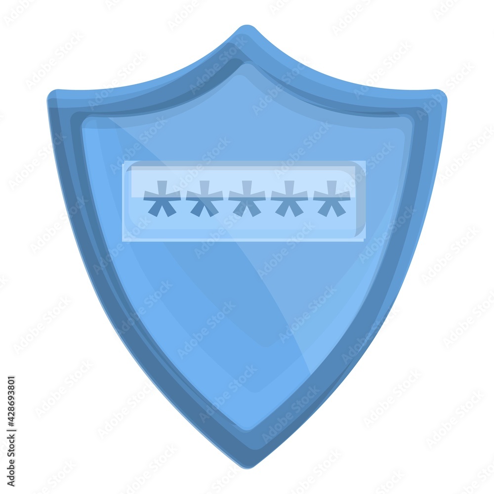 Poster cipher shield icon. cartoon of cipher shield vector icon for web design isolated on white background