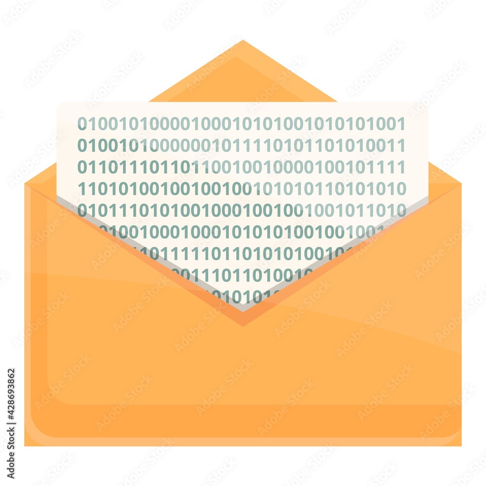 Poster cipher email icon. cartoon of cipher email vector icon for web design isolated on white background