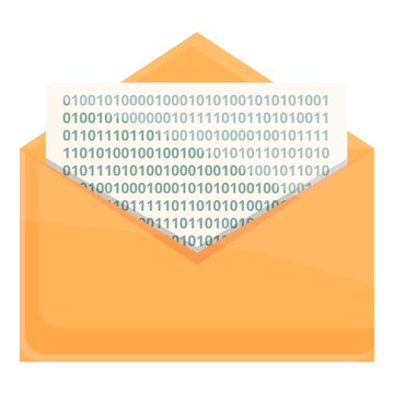 Cipher email icon. Cartoon of Cipher email vector icon for web design isolated on white background