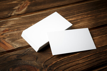 Business cards blank. Mockup on color background.