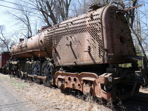 old rusty steam locomotive train