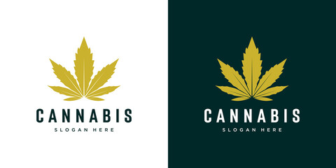 Cannabis marijuana leaf logo vector
