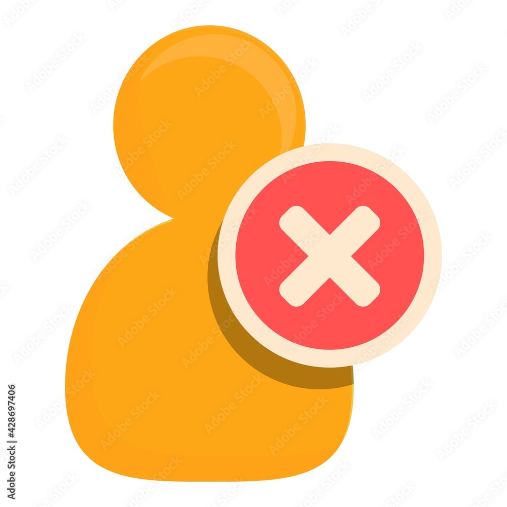 Poster delete executive user icon. cartoon of delete executive user vector icon for web design isolated on 