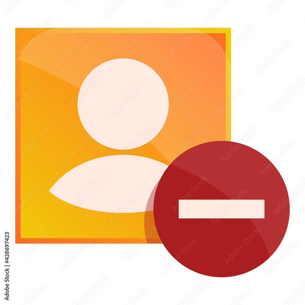 Poster delete user account icon. cartoon of delete user account vector icon for web design isolated on whit