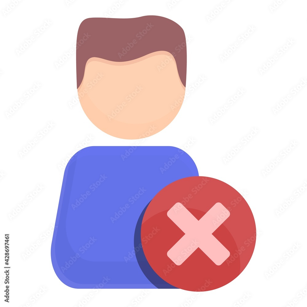 Poster delete work user icon. cartoon of delete work user vector icon for web design isolated on white back