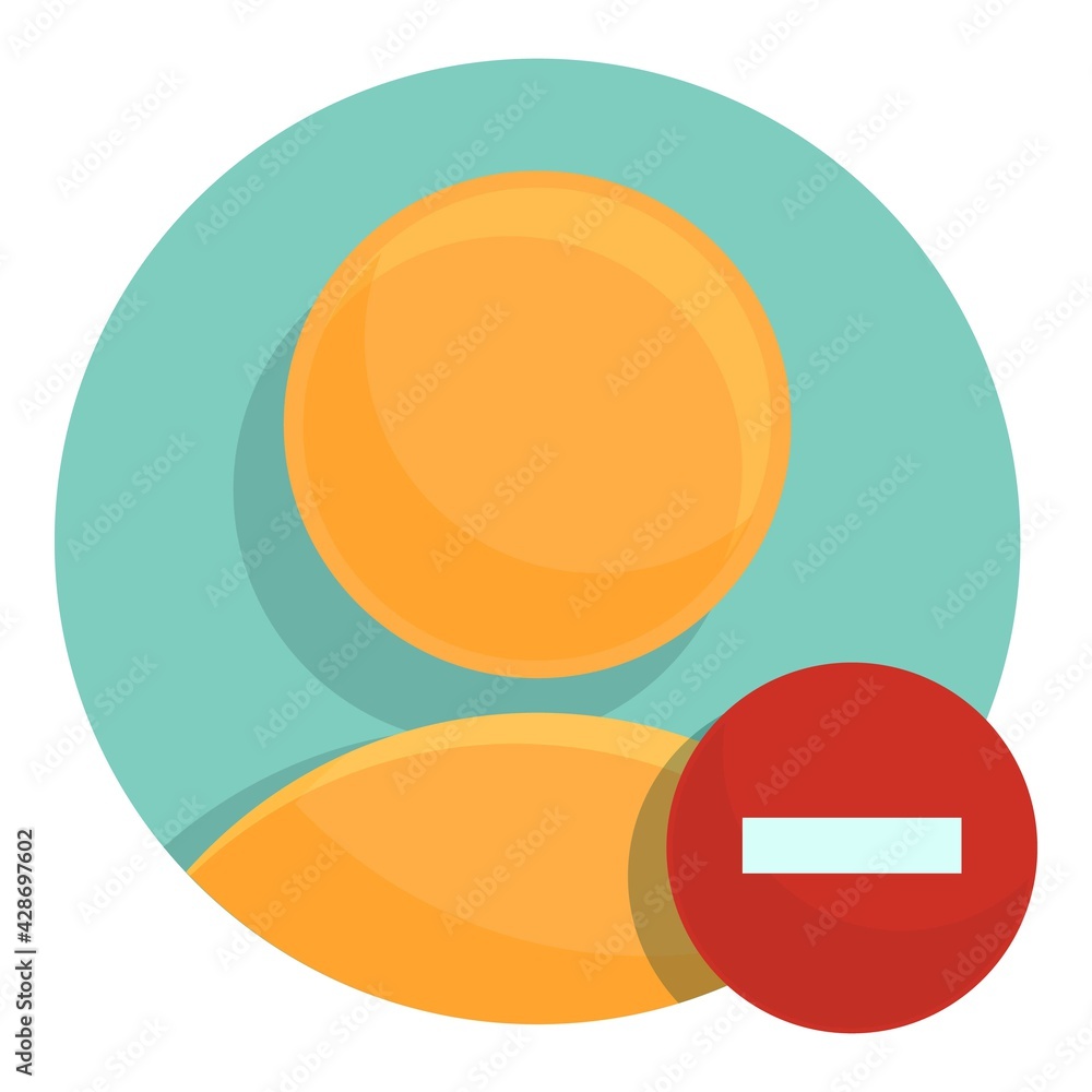 Poster delete site user icon. cartoon of delete site user vector icon for web design isolated on white back