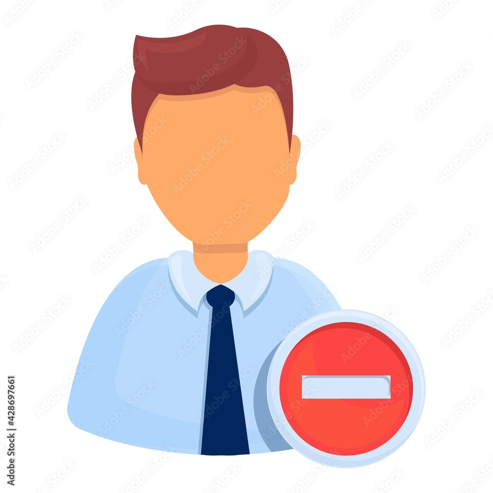 Poster delete manager user icon. cartoon of delete manager user vector icon for web design isolated on whit