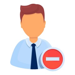Delete manager user icon. Cartoon of Delete manager user vector icon for web design isolated on white background