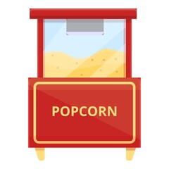 Park popcorn cart icon. Cartoon of Park popcorn cart vector icon for web design isolated on white background