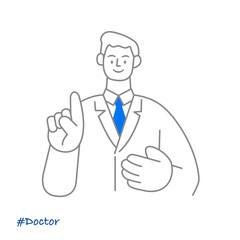 職業イラスト／Doctor／安心できる説明をするドクター