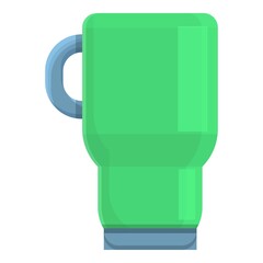 Coffee thermo cup icon. Cartoon of Coffee thermo cup vector icon for web design isolated on white background