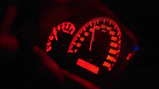 speedometer in the night