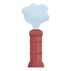 Factory chimney icon. Cartoon of Factory chimney vector icon for web design isolated on white background