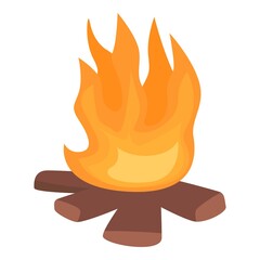 Burning campfire icon. Cartoon of Burning campfire vector icon for web design isolated on white background
