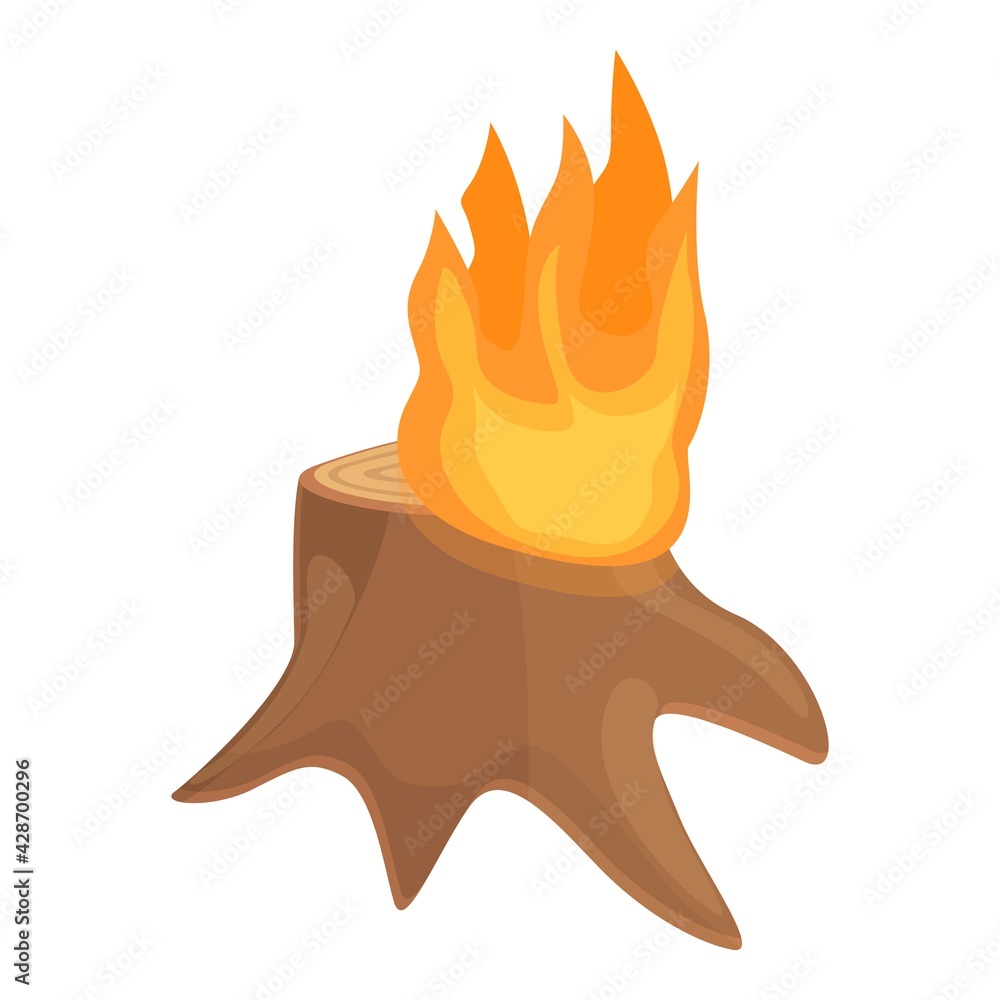 Poster trunk burning icon. cartoon of trunk burning vector icon for web design isolated on white background