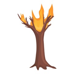 Burning forest disaster icon. Cartoon of Burning forest disaster vector icon for web design isolated on white background