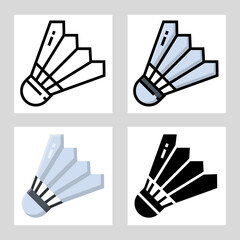 badminton icon vector design in filled, thin line, outline and flat style.