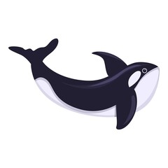 Killer whale fish icon. Cartoon of Killer whale fish vector icon for web design isolated on white background