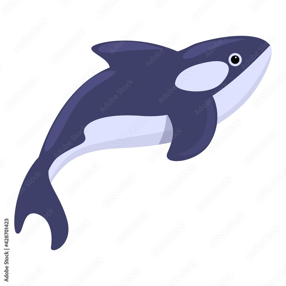 Poster deep killer whale icon. cartoon of deep killer whale vector icon for web design isolated on white ba