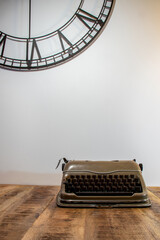old typewriter in white background