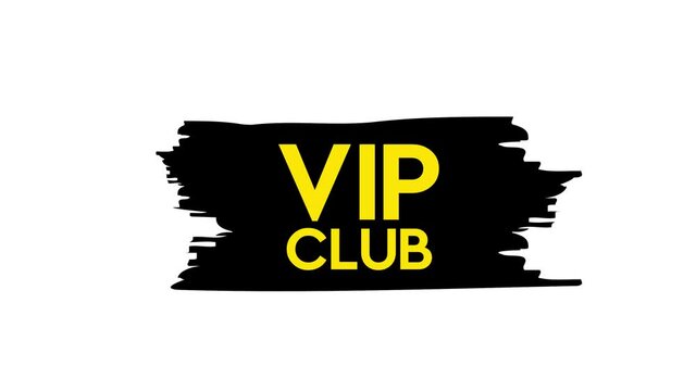 Banner with brushes, paints - VIP club. Motion graphics.