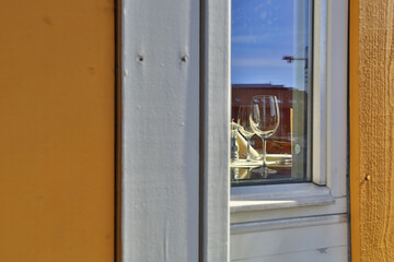  window with a wine glass