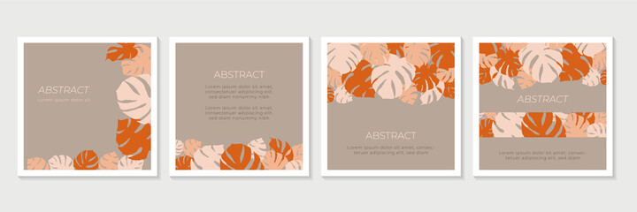 Set of boho floral universal artistic templates. Good for greeting cards, invitations, flyers and other graphic design.