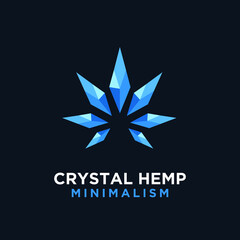 premium crystal hemp vector logo
