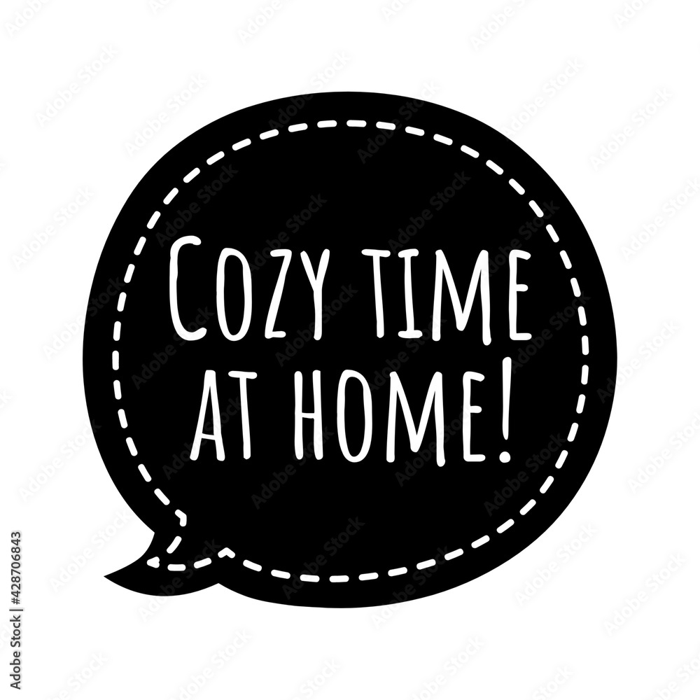 Canvas Prints ''Cozy time at home'' Quote Illustration