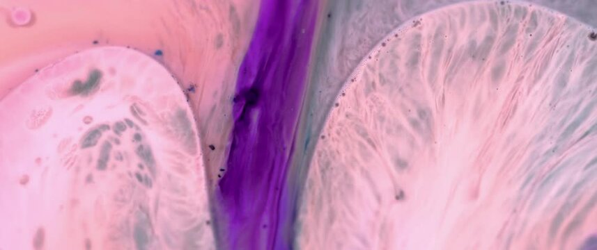 Macro Textures with Vibrant Neon Color Palette. Abstract Background Made with Oil Mixed with Dye, Ink, and Paint.