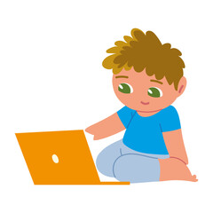 boy using laptop