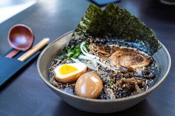 Black garlic oil tonkotsu ramen