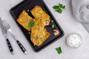 Vegetable casserole with shrimp