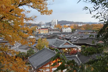 Foto op Canvas Asian traditional town roofs © DongWook