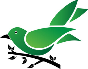 A bird sitting in tree vector illustration design